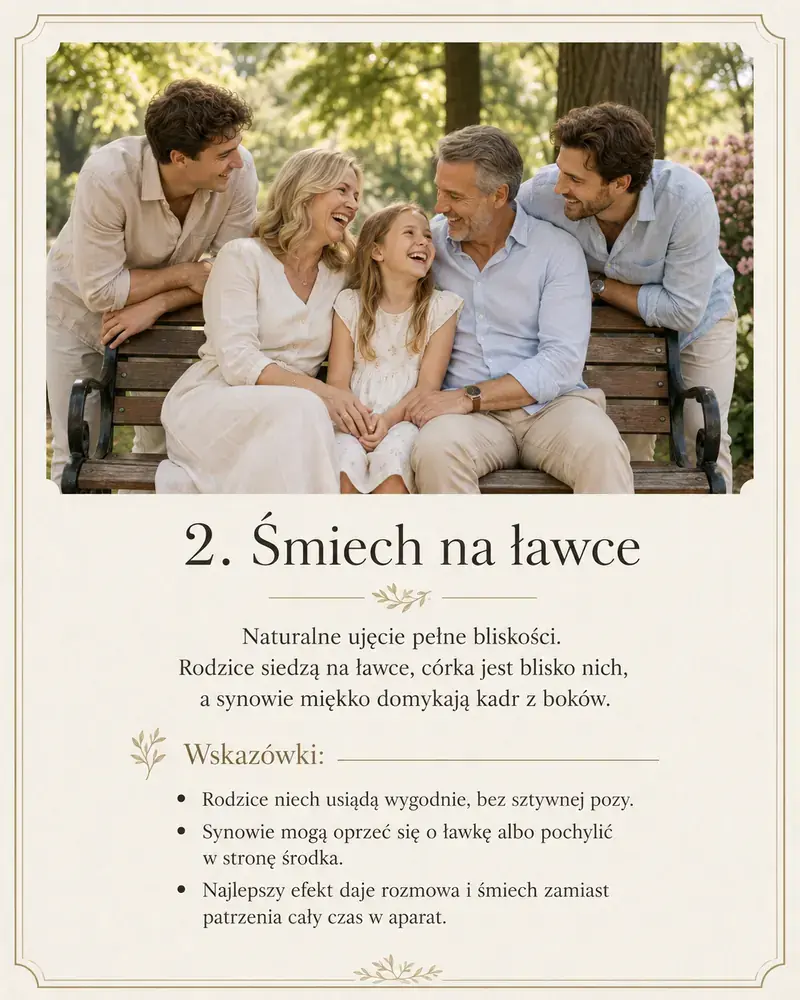 Rodzina podczas sesji zdjęciowej — naturalne dłonie