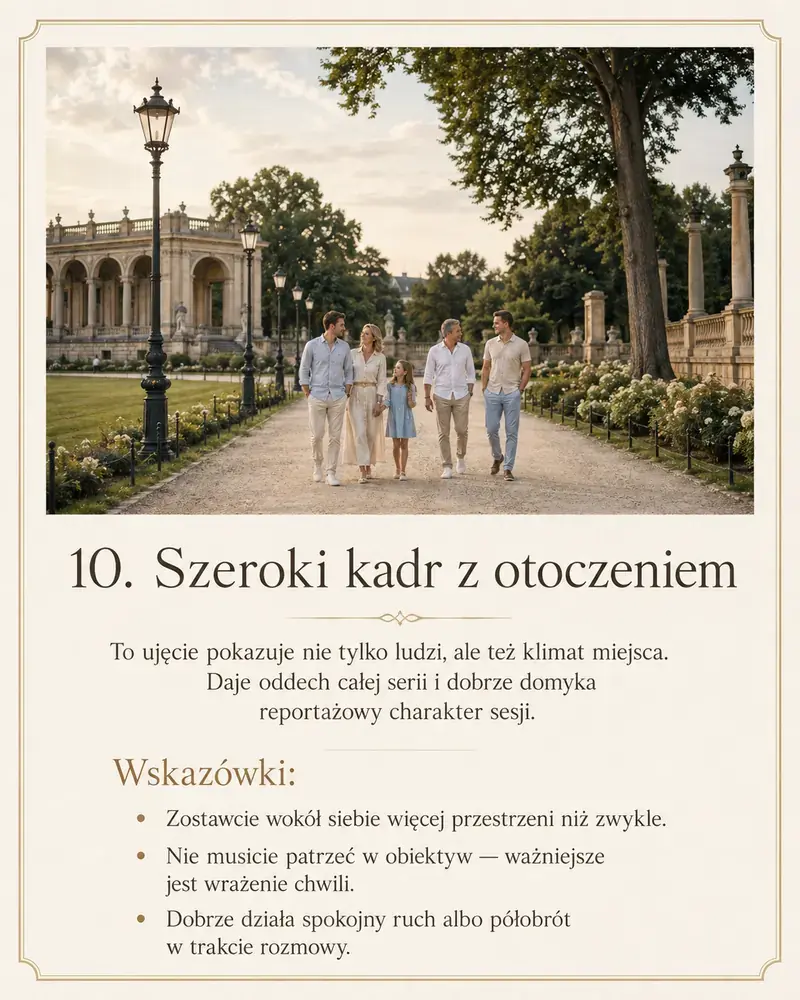 Rodzina podczas sesji zdjęciowej — stanie i spacer